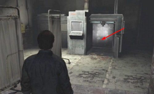 Teraz na prawo od drzwi, którym tu wszedłeś znajdziesz rentgen - Misja główna - pomieszczenie z rentgenem i zwłokami | Klasztor - Silent Hill: Downpour - poradnik do gry
