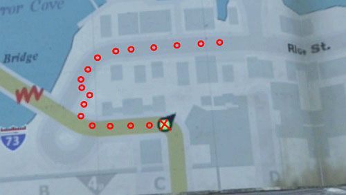 Wróć na ulicę Rice i idź w lewo (zachód patrząc na mapę) - Misje poboczne (2) | Silent Hill cz.4 | Silent Hill Downpour - Silent Hill: Downpour - poradnik do gry