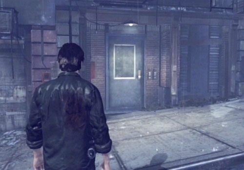 Znajdziesz się przed drzwiami pokazanymi na screenie, przez której przejdź - Misje poboczne (3) | Silent Hill cz.4 | Silent Hill Downpour - Silent Hill: Downpour - poradnik do gry