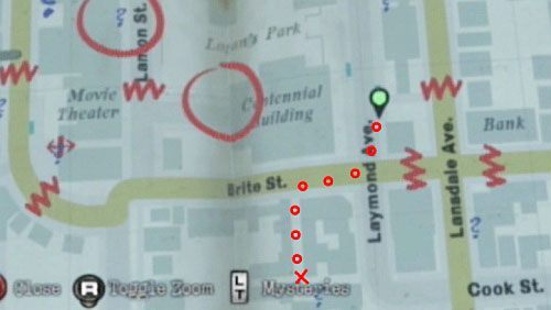 Ponownie podążaj za kropkami do miejsca wskazanego czerwonym krzyżykiem - Misje poboczne (3) | Silent Hill cz.4 | Silent Hill Downpour - Silent Hill: Downpour - poradnik do gry