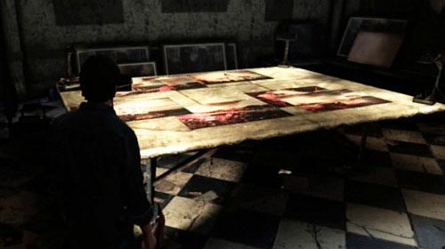 W środku, wejdź w pierwsze przejście po lewej stronie, a następnie zejdź schodami na dół - Misje poboczne (3) | Silent Hill cz.4 | Silent Hill Downpour - Silent Hill: Downpour - poradnik do gry