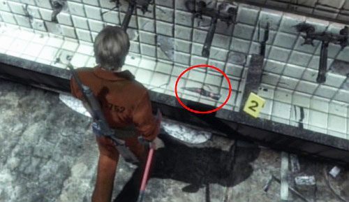 Przy dowodzie nr 1 znajdziesz plamę krwi, a w zlewie obok Prison Shank (dowód zbrodni nr 2) - Misja główna - stołówka | Więzienie | Silent Hill Downpour - Silent Hill: Downpour - poradnik do gry