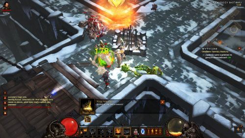 Przed bramą musisz pokonać kilka Demonicznych piechurów - są duzi i choć wyglądają na groźnych takimi nie są, ponadto mają mało punktów życia - Oblężenie Twierdzy Bastionu | Zadania - Akt 3 | Solucja Diablo III - Diablo III 2.0 - poradnik do gry