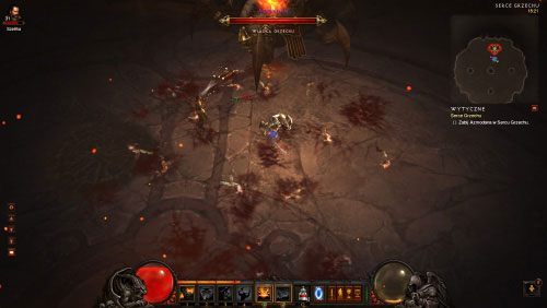Azmodan na pewnym obszarze dokonuje bombardowania ciałami, przez których trafienie otrzymujesz obrażenia - Serce Grzechu | Zadania - Akt 3 | Solucja Diablo III - Diablo III 2.0 - poradnik do gry
