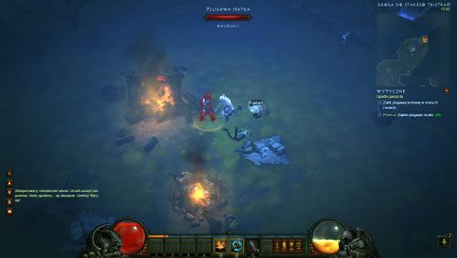 Panoszą się tu przede wszystkim Ożywieńcy, Kolcozwierze oraz Chodzące trupy (po ich zabiciu będziesz musiał jeszcze zabić Pełzający korpus) - Upadła gwiazda | Zadania - Akt 1 | Solucja Diablo III - Diablo III 2.0 - poradnik do gry