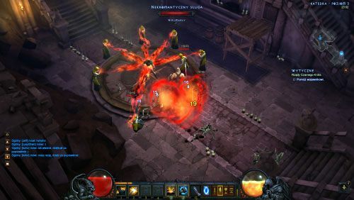 Natrafisz tu na grupę Nekromantycznych sług, którzy za pomocą magii więzią wojownika - Rządy Czarnego Króla | Zadania - Akt 1 | Solucja Diablo III - Diablo III 2.0 - poradnik do gry