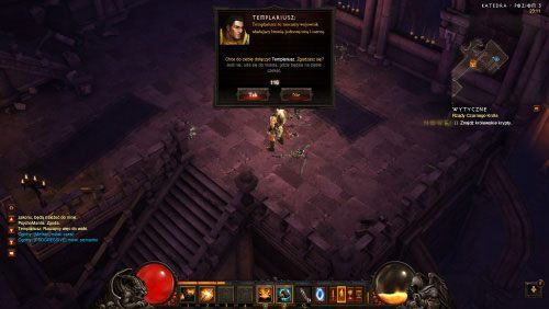 W tym momencie będziesz mógł zdecydować, czy chcesz aby templariusz dalej ci towarzyszył - Rządy Czarnego Króla | Zadania - Akt 1 | Solucja Diablo III - Diablo III 2.0 - poradnik do gry