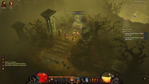 W Butwiejącym lesie możesz natrafić na tablicę pamiątkową - kliknij na nią - Ostatni bastion starożytnych | Wydarzenia - Akt 1 | Solucja Diablo III - Diablo III 2.0 - poradnik do gry