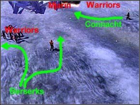 Trzeba będzie dotrzeć do Mjarina, jest to niestety niemożliwe bez poświęcenia Berserków (jedyna misja, w której trzeba coś stracić) - Misja 25 - The Traitor - Myth III: Era Wilka - poradnik do gry