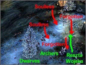 Będzie to kolejno - 4 zapomnianych, 3 Soullessy, para zapomnianych, para Soullessów i 8 Thralli - Misja 23 - Fall Of The Crown - Myth III: Era Wilka - poradnik do gry