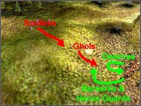 Z północy wybiegnie patrol wroga - 8 Gholi i 5 Soullessów - Misja 22 - Dream Duel - Myth III: Era Wilka - poradnik do gry