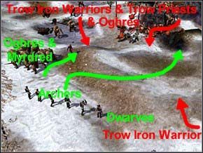 Biegając Damasem (uważaj, by nie zginął) skup się bardziej na reszcie wojska - Misja 15 - Rebellion - Myth III: Era Wilka - poradnik do gry