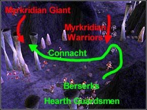 Na początku musisz zabić 7 Myrkdian Warriorów, którzy wybiegną z prawej (ale dopiero, jak się zbliżysz) - Misja 2 - The Nest - Myth III: Era Wilka - poradnik do gry
