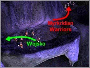 Biegnąc tak poczekaj, a drugi patrol będzie szedł w tę samą stronę, co ty - goń go wtedy, ale gdy on skręci w lewo, ty skieruj się w prawo, do samotnego wieśniaka - Misja 2 - The Nest - Myth III: Era Wilka - poradnik do gry