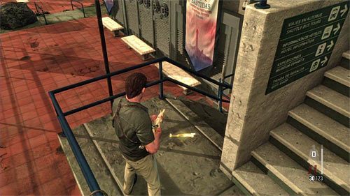 Powróć w okolice schodów, których użyłeś żeby przedostać na to piętro - Eksploracja górnych pięter ostatniego budynku | Rozdział XI | Max Payne 3 - Max Payne 3 - poradnik do gry