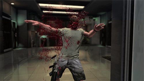 Ruszaj na drugi koniec korytarza, przy czym bądź gotowy do wyeliminowania pojedynczego bandyty, który nagle otworzy drzwi - Eksploracja niższego piętra budynku | Rozdział I | Solucja Max Payne 3 - Max Payne 3 - poradnik do gry