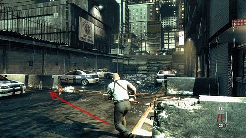 Zaczekaj aż pojazd opancerzony zakończy chwilowo ostrzał, załącz spowolnienie czasu i ruszaj szybko w lewo, pomagając sobie w sprintem lub przewrotami - Zniszczenie pojazdu opancerzonego | Rozdział XIII | Solucja Max Payne 3 - Max Payne 3 - poradnik do gry