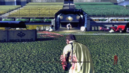 Gdy tylko odzyskasz kontrolę nad Maxem udaj się prosto, czyli w stronę wyjścia z głównej płyty stadionu - Ucieczka w bezpieczne miejsce | Rozdział III | Solucja Max Payne 3 - Max Payne 3 - poradnik do gry