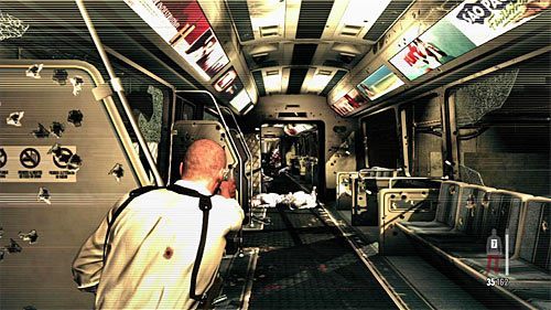 Walcz do momentu wyświetlenia krótkiej cut-scenki, upewnij się, że znajdujesz się za zasłoną i zaatakuj wrogów, którzy przedostali się do Twojej kolejki - Podróż kolejką | Rozdział XIV | Solucja Max Payne 3 - Max Payne 3 - poradnik do gry