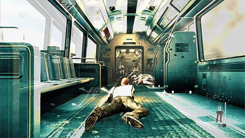 Ostatnia część przejażdżki wiąże się z efektownym przeskokiem do lewego wagonu - Podróż kolejką | Rozdział XIV | Solucja Max Payne 3 - Max Payne 3 - poradnik do gry