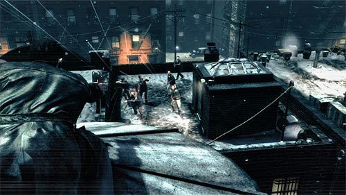 Gra wkrótce wyświetli cut-scenkę i zmusi Cię jednocześnie do wykonania dłuższego rzutu w trybie spowolnienia czasu - Eksploracja dachów | Rozdział IV | Solucja Max Payne 3 - Max Payne 3 - poradnik do gry