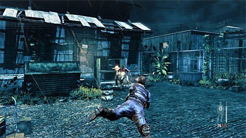 Zachowaj ostrożność, bo z sąsiedniego magazynu po kilku chwilach wybiegnie co najmniej dwóch bandytów - Przeprawa przez kolejne magazyny | Rozdział V | Solucja Max Payne 3 - Max Payne 3 - poradnik do gry