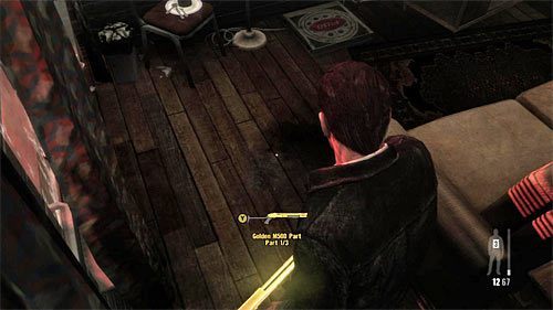 SEKRET 5 [Złota broń - Strzelba M500 1/3]: Sekret odnajdziesz na podłodze w mieszkaniu Maxa - Ślady i złote bronie - Rozdział IV | Sekrety w Max Payne 3 - Max Payne 3 - poradnik do gry