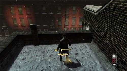 SEKRET 9 [Złota broń - Strzelba M500 2/3]: Sekret odnajdziesz na dachu pierwszego budynku, tuż po skorzystaniu z klatki schodowej - Ślady i złote bronie - Rozdział IV | Sekrety w Max Payne 3 - Max Payne 3 - poradnik do gry