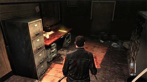 SEKRET 12 [Złota broń - Pistolet maszynowy SAF 40 Cal 3/3]: Sekret odnajdziesz w pomieszczeniu biurowym garażu zabezpieczanego w końcowej części rozdziału - Ślady i złote bronie - Rozdział IV | Sekrety w Max Payne 3 - Max Payne 3 - poradnik do gry