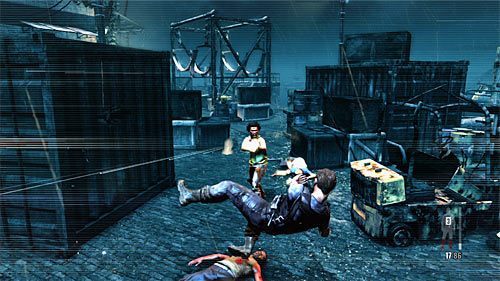 Gdy tylko zauważysz lecący w Twoją stronę granat wyjdź z budynku i przystąp do bardziej agresywnych działań, polegając głównie na rzutach w trybie spowolnienia czasu i z zasłon korzystając tylko wtedy gdy jest to bezpieczne - Dotarcie do doków | Rozdział V | Solucja Max Payne 3 - Max Payne 3 - poradnik do gry