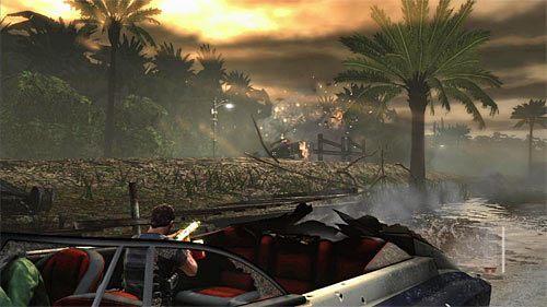 Dalsza część pościgu wymusi na Tobie konieczność radzenia sobie z przeciwnikami w pojazdach - Pościg z użyciem łodzi motorowej | Rozdział V | Solucja Max Payne 3 - Max Payne 3 - poradnik do gry