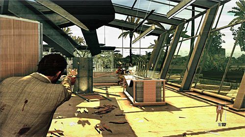 Po awansowaniu do dalszej części bitwy radzę nieco zwolnić jej tempo, polegając na słupach w formie zasłony i eliminując w pierwszej kolejności tych wrogów, którzy będą próbowali zbliżyć się do Maxa lub zaskoczyć go od flanki - Dotarcie do biura Rodriga | Rozdział VI | Solucja Max Payne 3 - Max Payne 3 - poradnik do gry