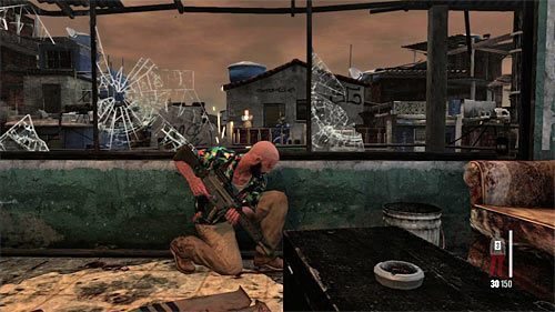 Zignoruj śmigłowiec oraz widocznych w oddali najemników, kierując się od razu w stronę schodów - Rozprawienie się ze śmigłowcem i wrogimi jednostkami | Rozdział IX - Max Payne 3 - poradnik do gry