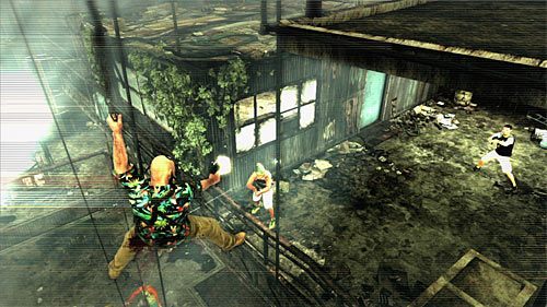 Przygotuj się, bo przed Tobą częściowo interaktywna scena i zarazem doskonała okazja do pozbycia się przeciwników przebywających w magazynie - Bitwy w magazynie | Rozdział VII | Solucja Max Payne 3 - Max Payne 3 - poradnik do gry