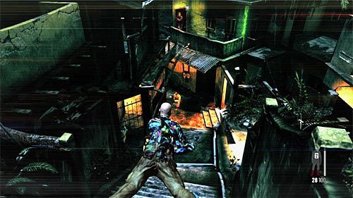 Wyjdź z budynku i ruszaj w stronę schodów - Przeprawa przez trzecią część slumsów | Rozdział IX | Solucja Max Payne 3 - Max Payne 3 - poradnik do gry