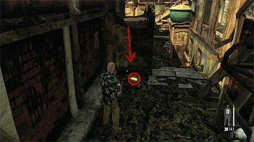 Ustaw się na balkoniku, obróć się w prawo i zeskocz na niższy poziom - Przeprawa przez drugą część slumsów | Rozdział VII | Solucja Max Payne 3 - Max Payne 3 - poradnik do gry