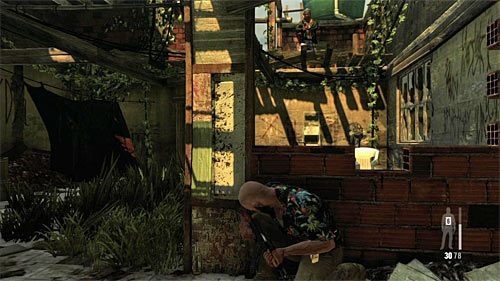 Po dotarciu do nowych drzwi nie próbuj chować się przy okiennicy, tylko od razu wejdź do kolejnego obszaru - Przeprawa przez pierwszy obszar zajmowany przez elitarnych wrogów | Rozdział VII - Max Payne 3 - poradnik do gry