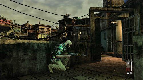 Możesz już skorzystać ze schodów, przy czym nie powinieneś się przesadnie śpieszyć - Przeprawa przez drugi obszar zajmowany przez elitarnych wrogów | Rozdział VII - Max Payne 3 - poradnik do gry