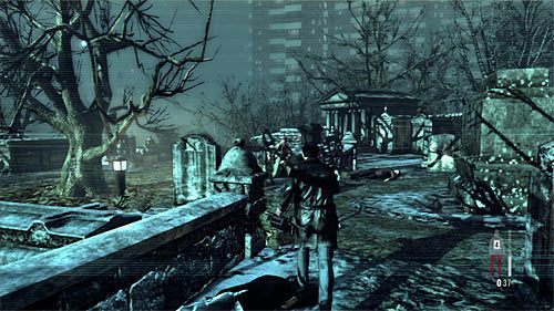Proponuję wybrać prawe przejście prowadzące do kolejnego obszaru cmentarza - Przeprawa przez niewielką część cmentarza | Rozdział VIII | Solucja Max Payne 3 - Max Payne 3 - poradnik do gry