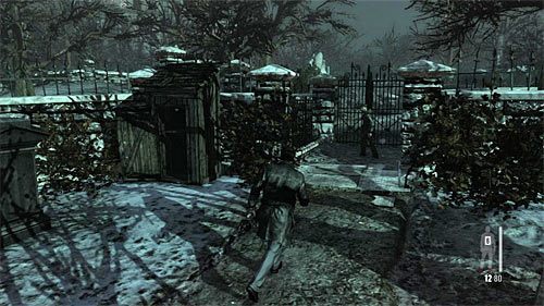 Dopiero po wykonaniu wszystkich opisanych powyżej czynności podejdź do bramy, przy której stoi Passos (powyższy screen) - Przeprawa przez niewielką część cmentarza | Rozdział VIII | Solucja Max Payne 3 - Max Payne 3 - poradnik do gry