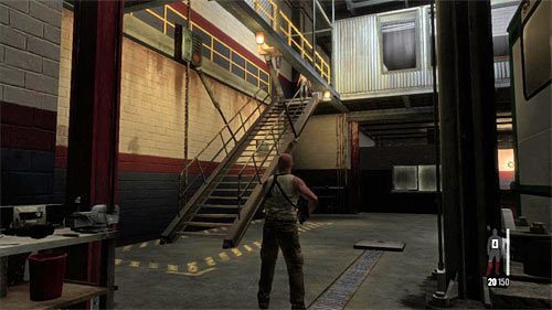 Dopiero teraz skorzystaj ze schodów prowadzących na górne balkoniki (powyższy screen) - Przeprawa przez drugi magazyn | Rozdział X | Solucja Max Payne 3 - Max Payne 3 - poradnik do gry