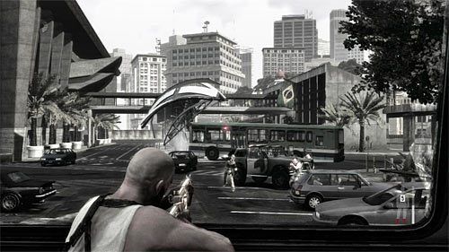 Finałowa bitwa tego rozdziału (już po ucieczce Giovanny) nie jest przesadnie trudna, choć niezmiernie istotne jest to żeby zza zasłony wychylać się jedynie na krótkie chwile i leczyć Maxa za każdym razem gdy straci więcej niż połowę paska zdrowia - Bitwa przy uszkodzonym autobusie | Rozdział X | Solucja Max Payne 3 - Max Payne 3 - poradnik do gry