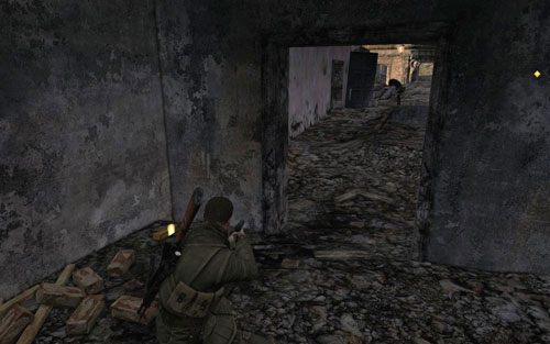 Na końcu ślepej uliczki [#2], tuż przy pierwszym skrzyżowaniu - Misja 7 | Butelki i Sztaby złota w Sniper Elite V2 - Sniper Elite V2 - poradnik do gry