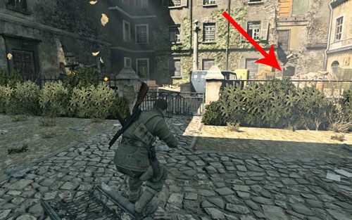 Pojawi się kolejny cel na mapie - jeśli jednak pobiegniesz w lewo, zostaniesz przywitany przez pojazd opancerzony - Prolog | Opis przejścia Sniper Elite V2 - Sniper Elite V2 - poradnik do gry