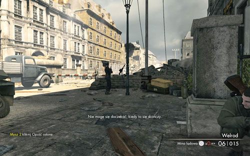 Podejdź pod kolumnę przy drzwiach - Prolog | Opis przejścia Sniper Elite V2 - Sniper Elite V2 - poradnik do gry