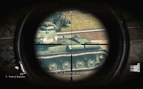 Jeśli masz trudności z odpowiednią korektą, spróbuj ustawić siatkę celowniczą na trzeciej podziałce w pionie (dodatkowo obierz korektę na wiatr jeśli takowy jest) - Misja 3 - Muzeum Kaiser-Friedrich (3) | Opis przejścia Sniper Elite V2 - Sniper Elite V2 - poradnik do gry