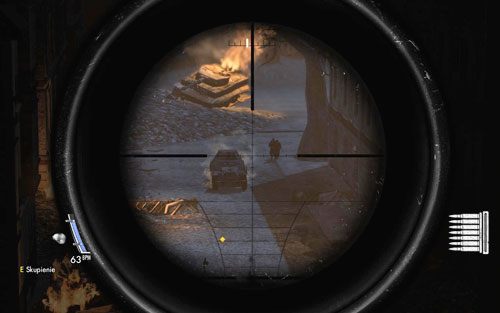 Gdy zakończy się pierwsza fala, zbiegnij na dół do drugiego punktu obserwacyjnego [#8] - Misja 5 - Kościół św. Olibartusa (2) | Opis przejścia Sniper Elite V2 - Sniper Elite V2 - poradnik do gry