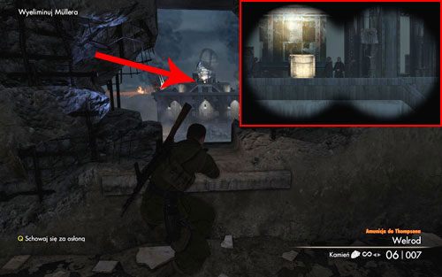 Twoim głównym celem jest Muller (282m) [#6] spacerujący po budynku naprzeciw - Misja 6 - Wieża Tiergarten (2) | Opis przejścia Sniper Elite V2 - Sniper Elite V2 - poradnik do gry