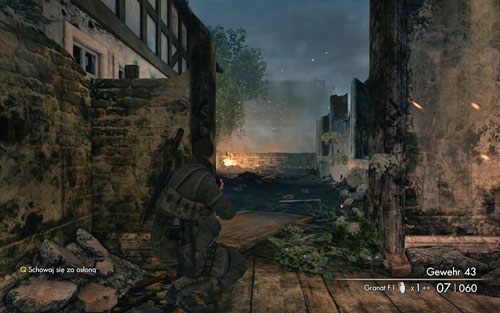 Wyciągnij z powrotem snajperkę - teraz będziesz głównie operował karabinem snajperskim - Misja 9 - Wyrzutnia Kopenicka | Opis przejścia Sniper Elite V2 - Sniper Elite V2 - poradnik do gry