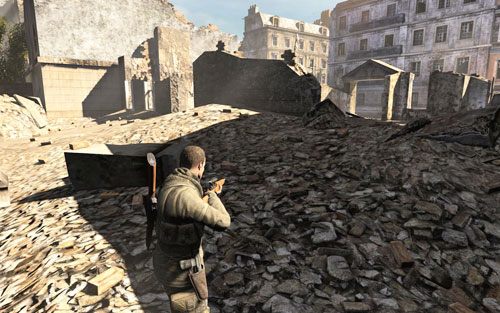 Na tyłach ruin [#4], które będziesz mijał podczas celu z omijaniem patrolu - Prolog; Misja 1 | Butelki i Sztaby złota Sniper Elite V2 - Sniper Elite V2 - poradnik do gry